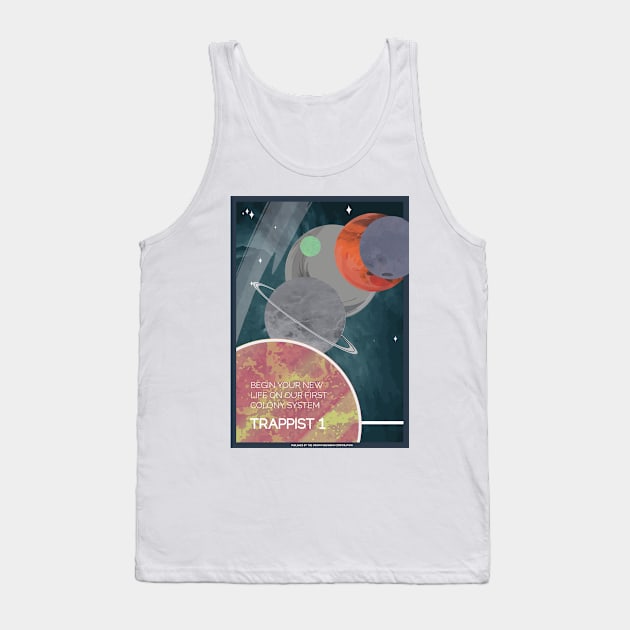 Trappist 1 Colony Vintage Space Poster Tank Top by Walford-Designs